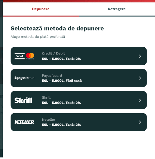 metode de depunere magic jackpot