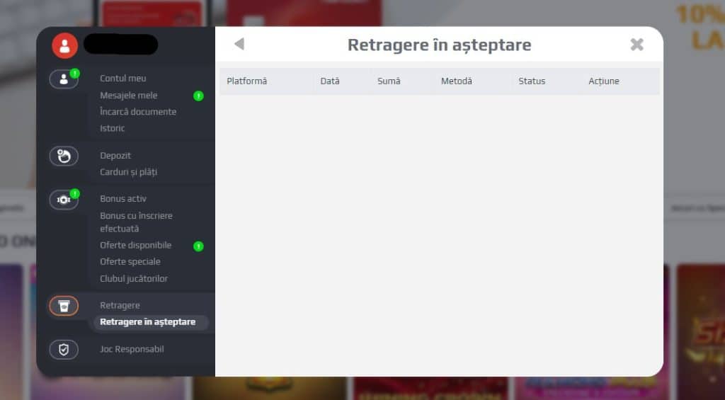 retragere netbet