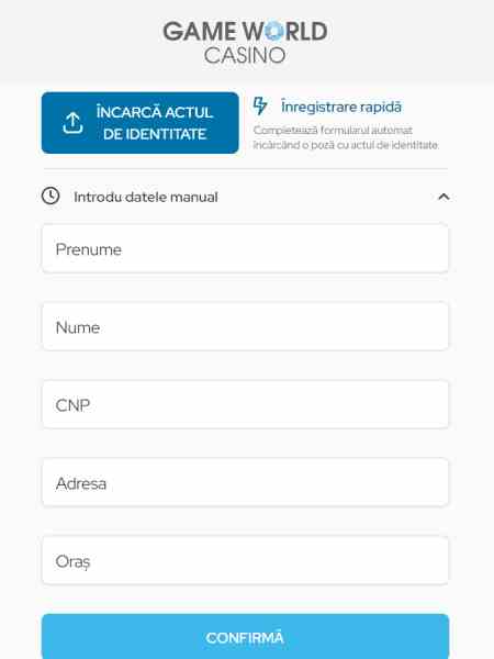 inregistrare game world formular