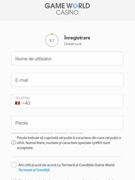 formular inregistrare game world