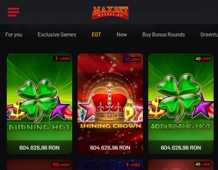 maxbet cazinouri egt