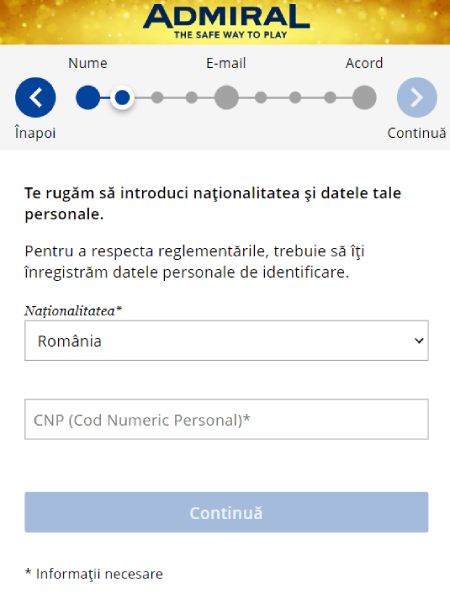 verificare cont admiral pasi