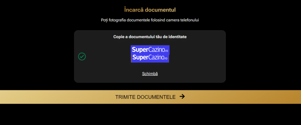 trimite documentele verificare conticazino