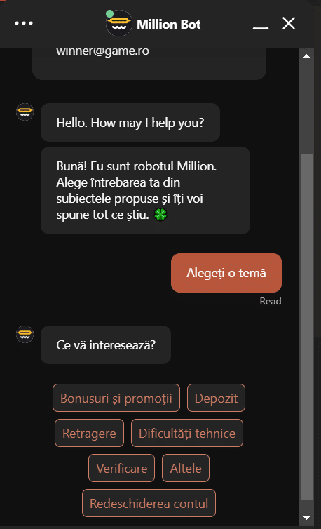 contact million live chat