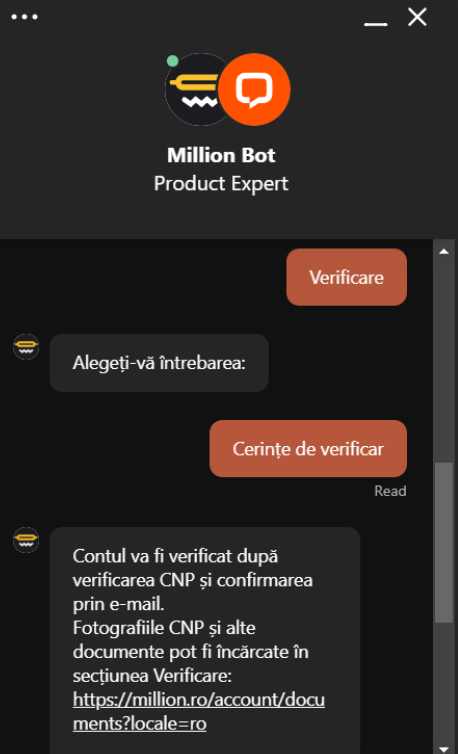 contact million live chat exemplu