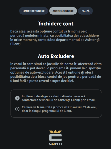 autoexcludere screen conti