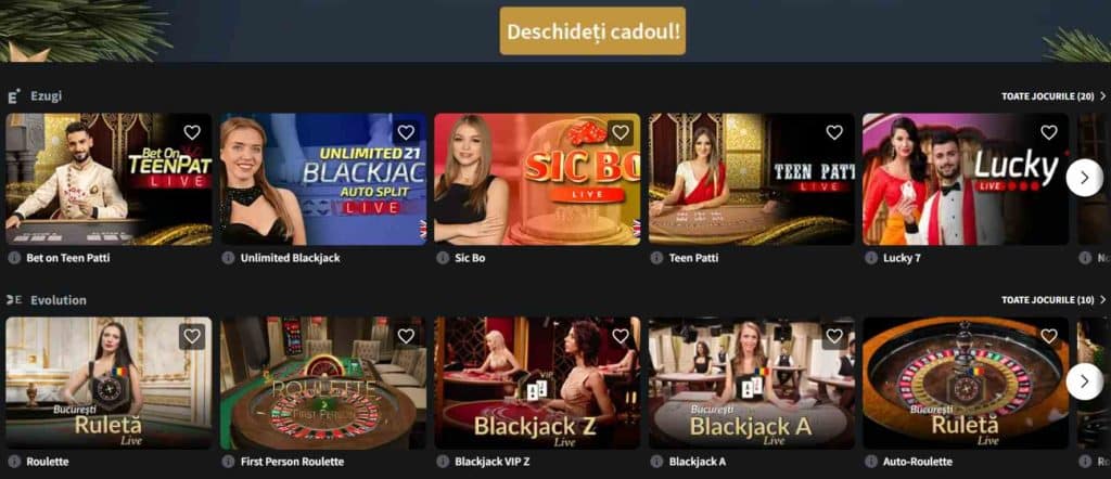 sectiune live casino conti 3