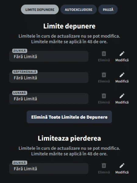 limite depunere screen conti
