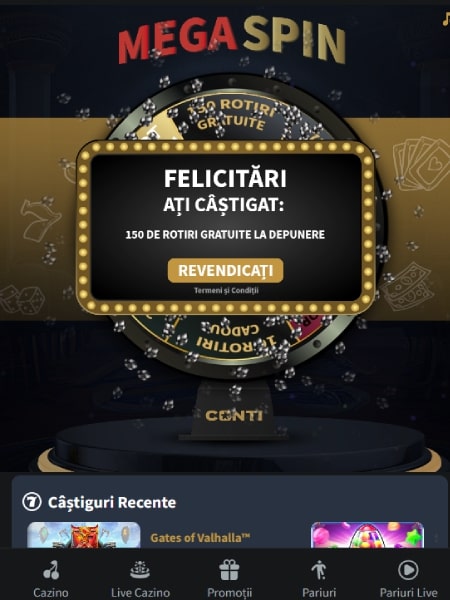 premiu megaspin conti