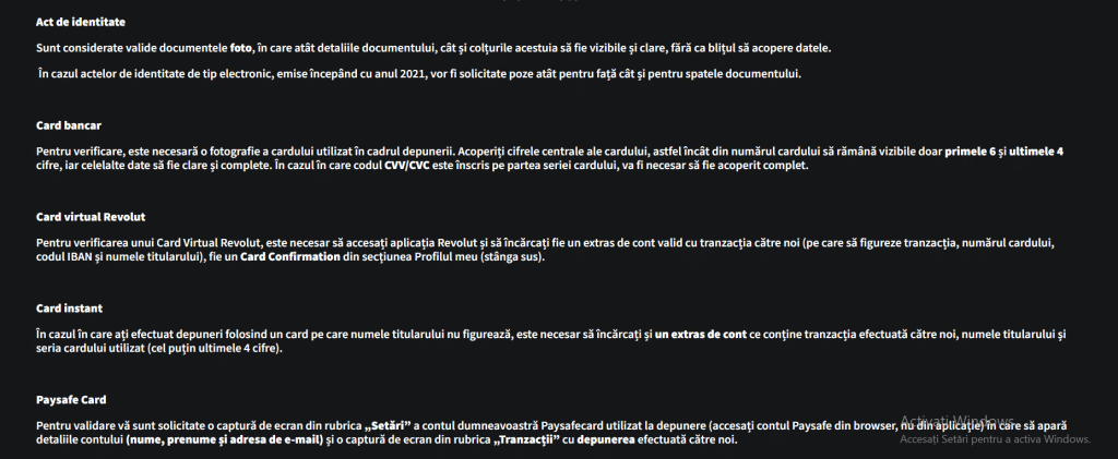 tutorial documente verificare conticazino