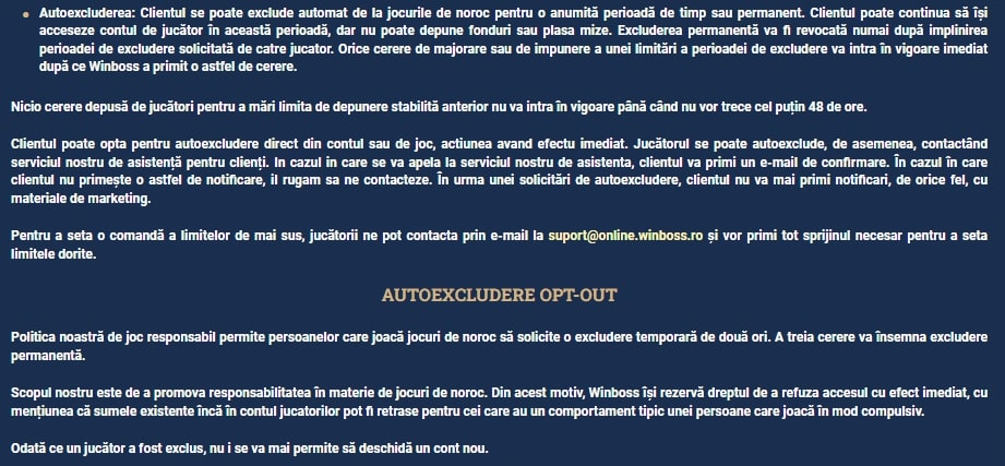 joc responsabil winbos