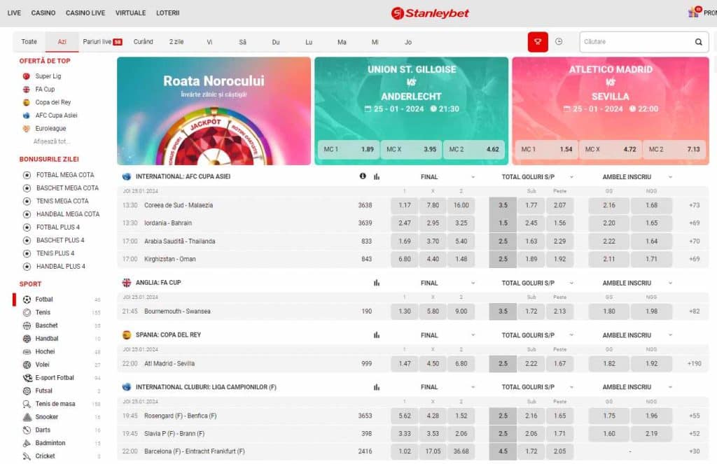 evenimente promotii sport stanleybet