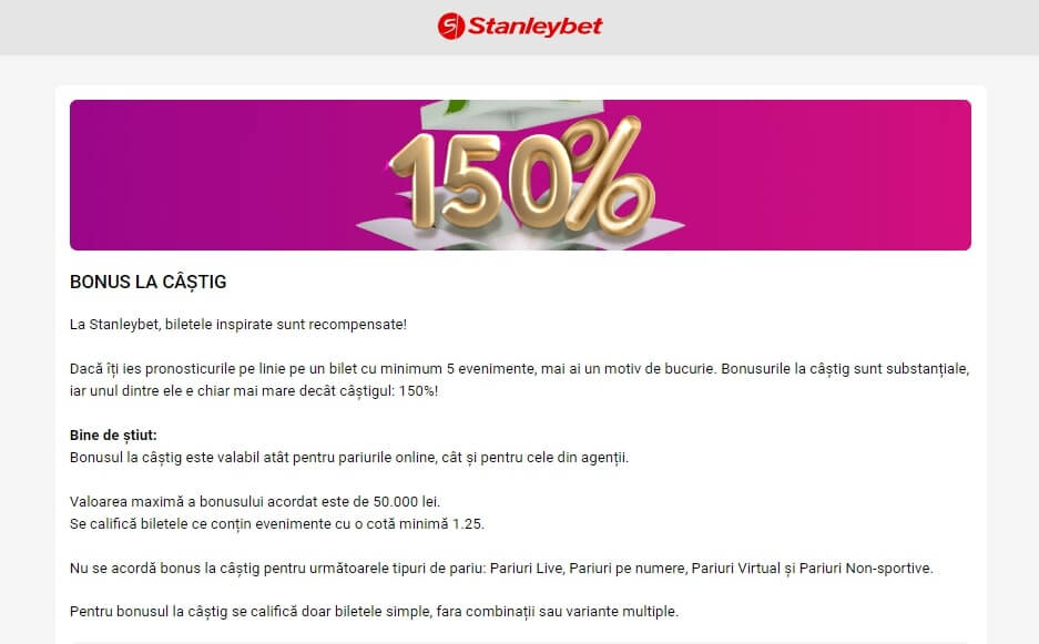 promotii stanleybet sport