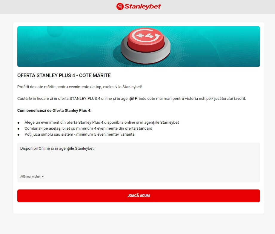 promotii stanleybet sport