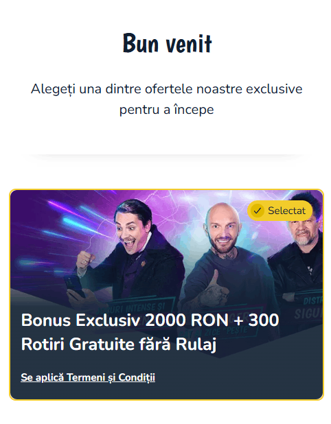 oferta inregistrare vlad cazino