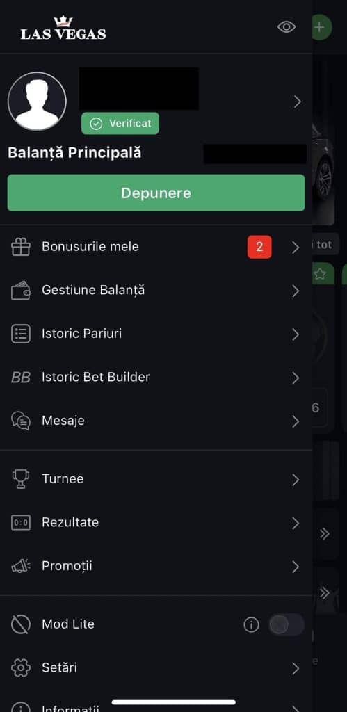 las vegas aplicatie profil