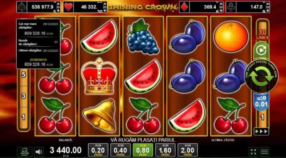 las vegas shining crown slot