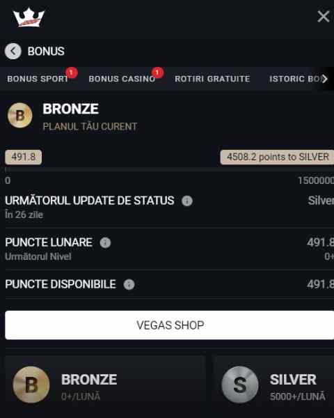 las vegas vip nivel bronze