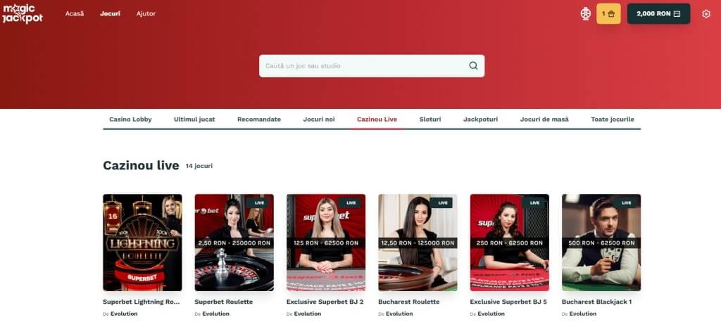 live casino magic jackpot