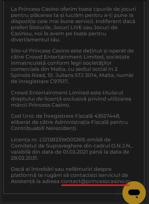 princess casino despre noi