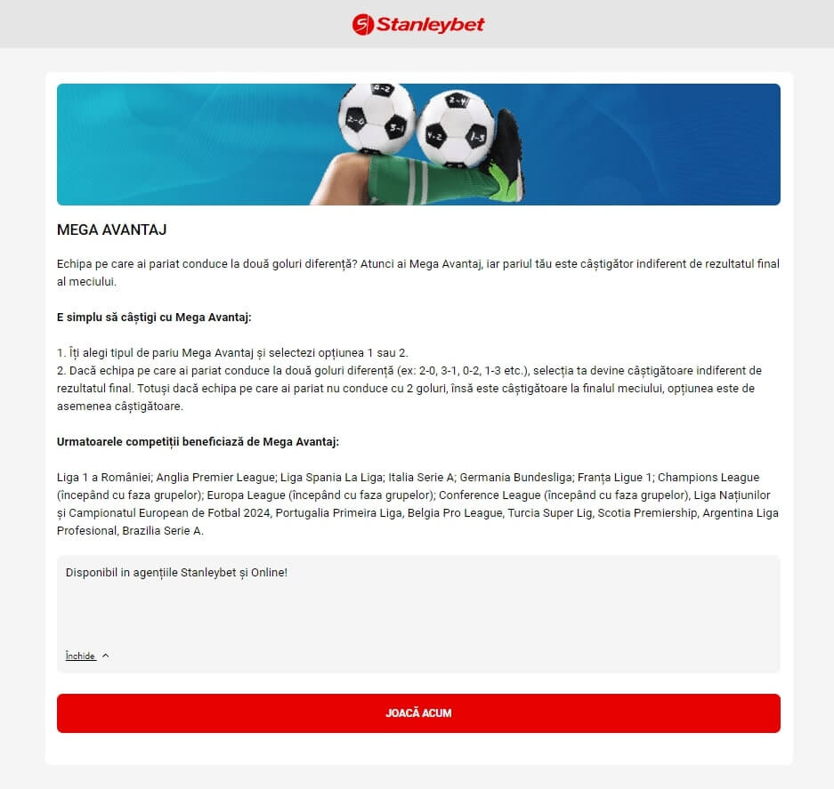 promotii stanleybet sport