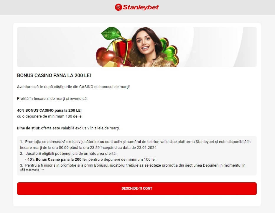 promotii stanleybet zilnice