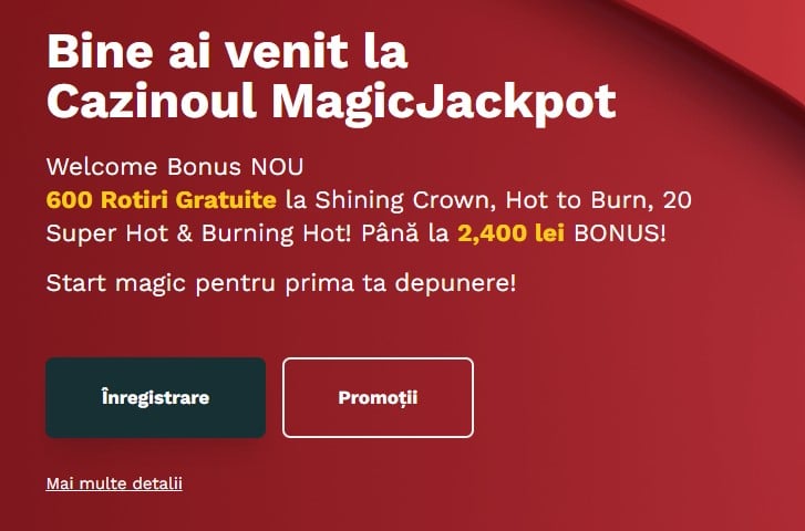 bonus bun venit magic jackpot