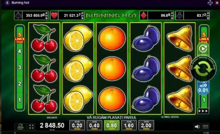 sloturi burning hot player