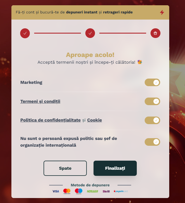 formular de inregistrare magic jackpot