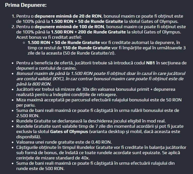 bonus bun venit netbet