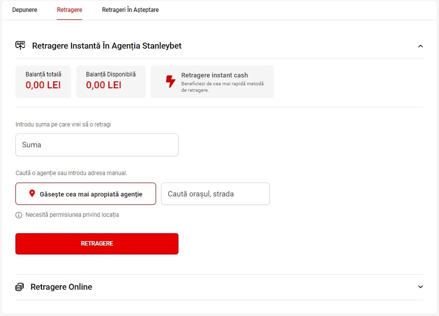 depunere și retragere stanleybet