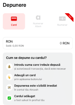 depunere aircash abon