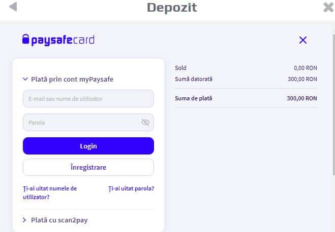 cum faci o depunere la paysafecard casino