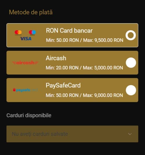 visa casino retragere