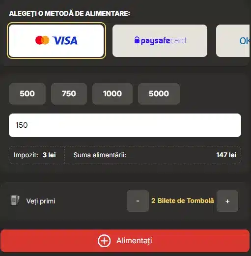 exemplu depunere mastercard