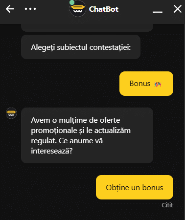 chatbot contact Prima Casino