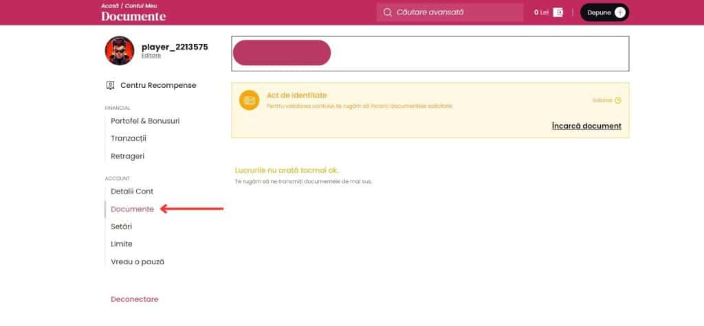 verificare cont lady casino