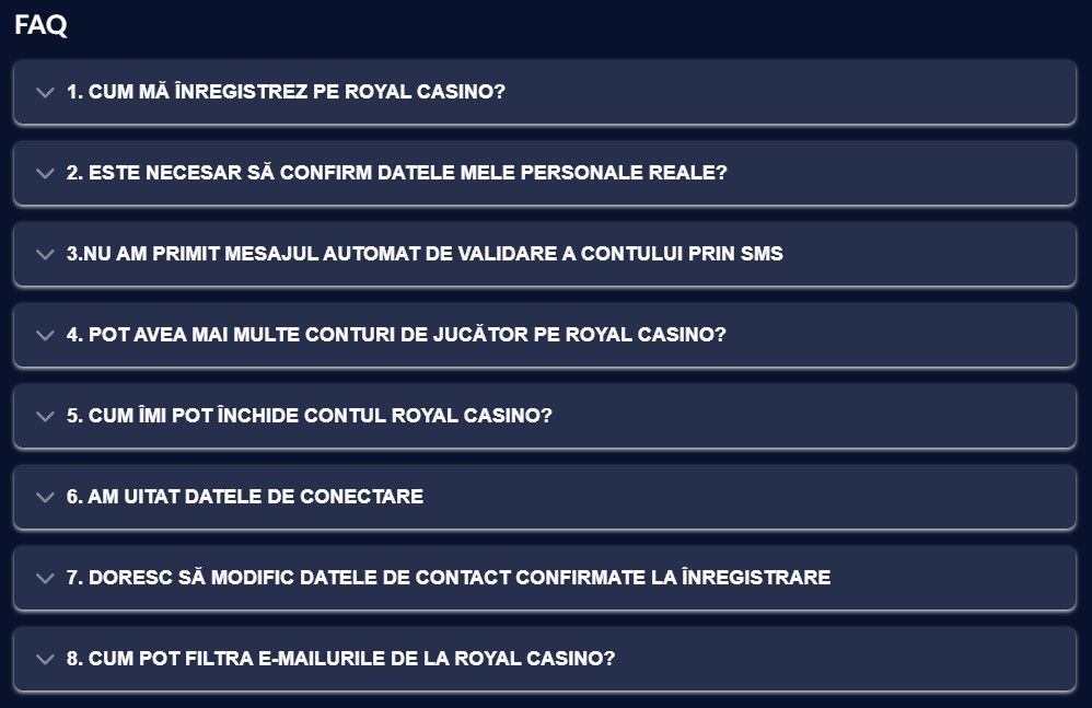 royal casino contact