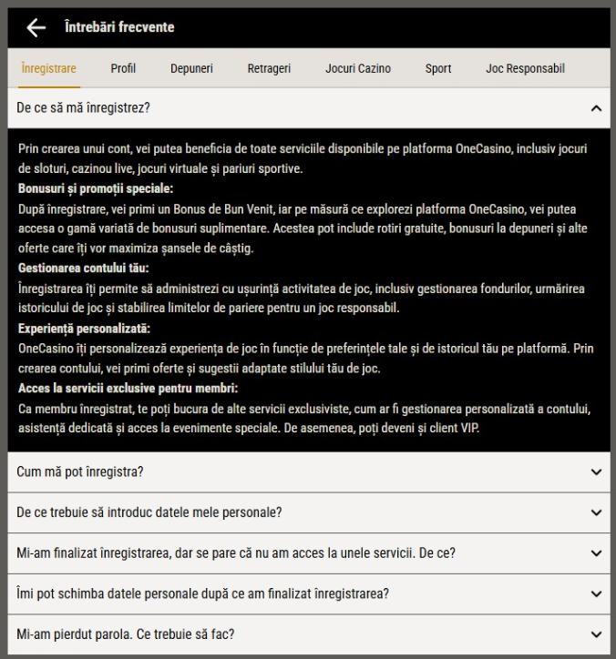 one casino contact