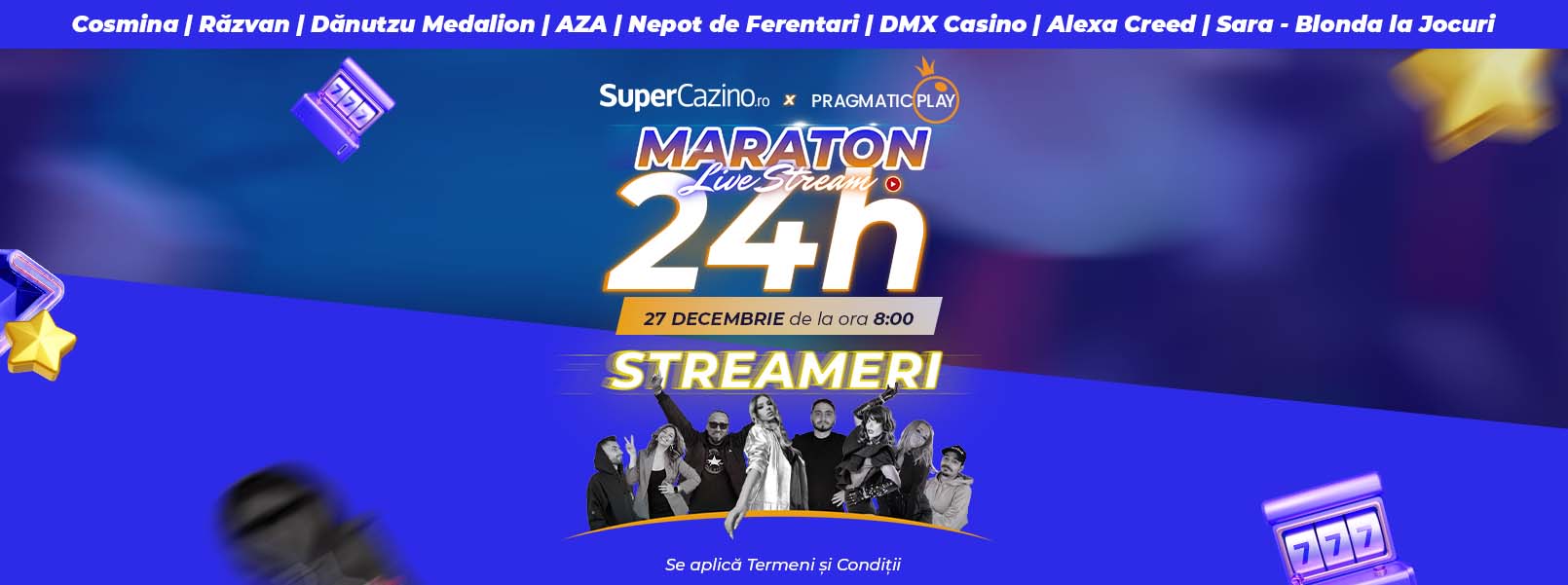 streameri si invitati speciali maraton live pragmatic play x supercazino
