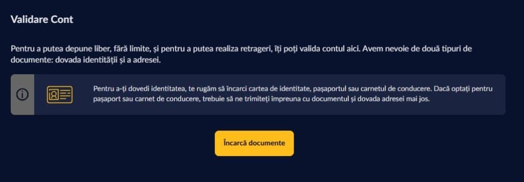 verificare cont royal casino