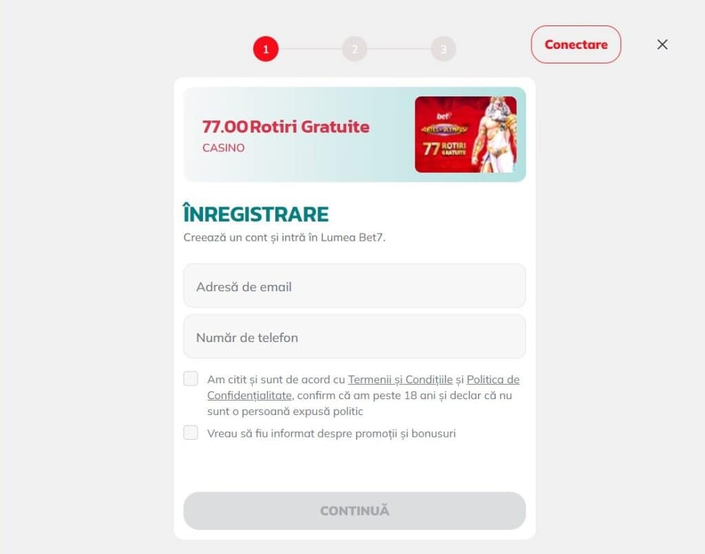 inregistrare bet7 casino