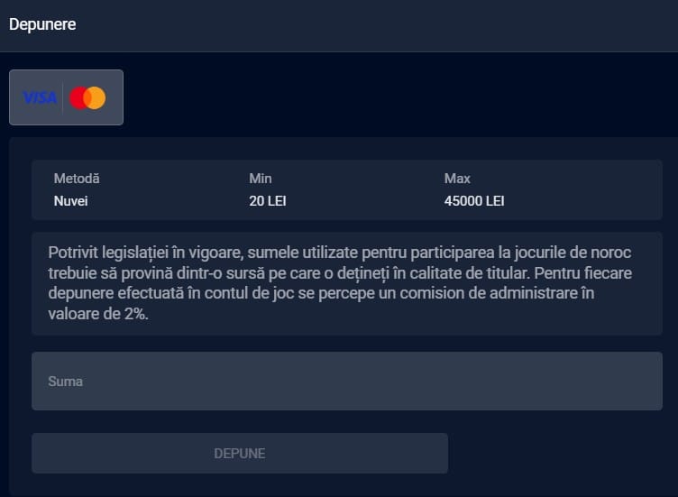 depunere victory bet