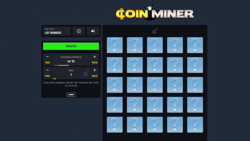 coin miner online ecran joc