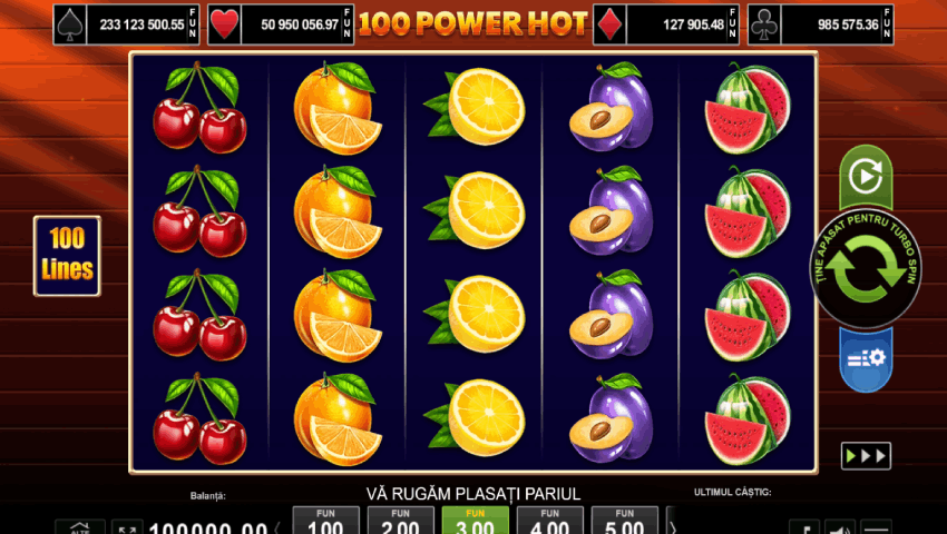 ecran joc 100 power hot