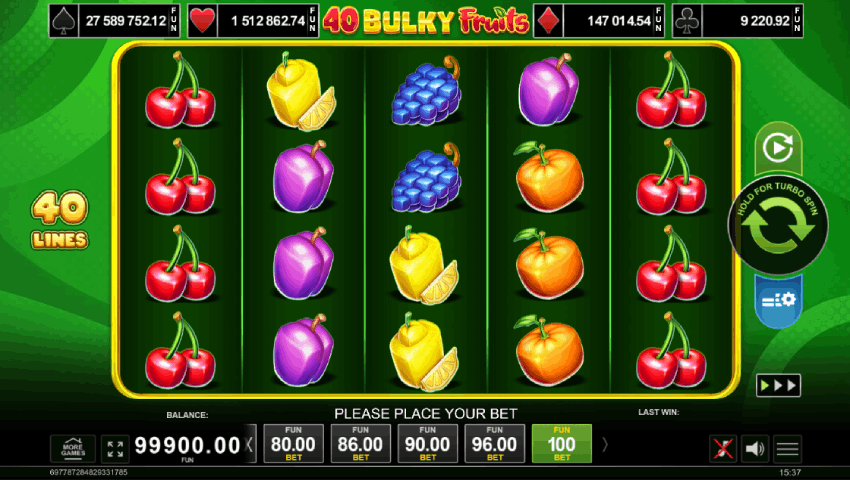 ecran joc 40 bulky fruits