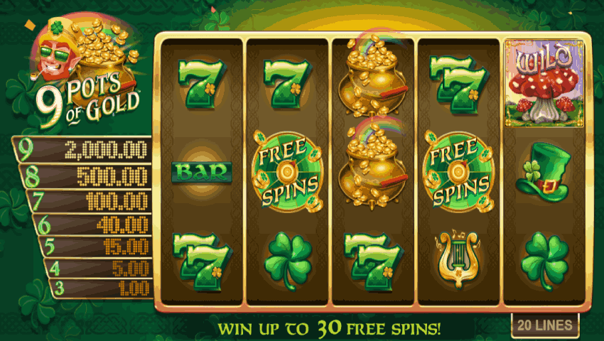 ecran joc 9 pots of gold